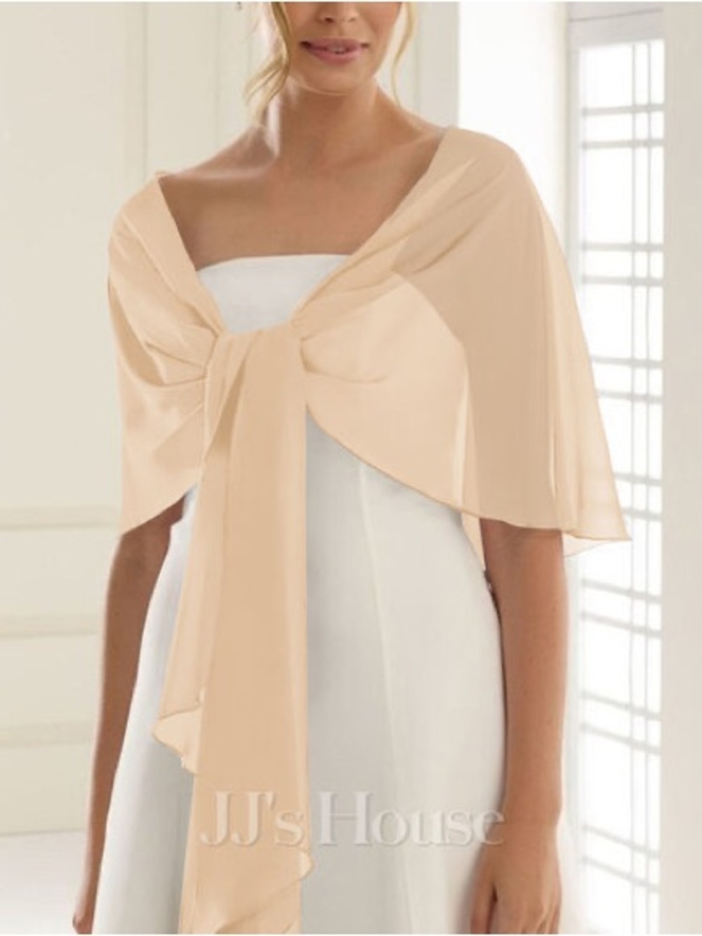 Chiffon Sleeveless Wedding Bridal Shawl